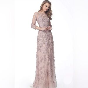 Jovani - 59376 Floral Embroidered A-Line Evening Dress
